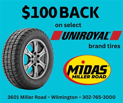 Midas, 3601 Miller Road, Wilmington, DE .